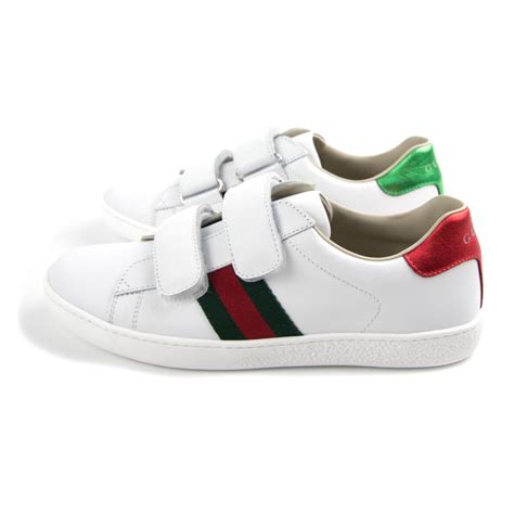 gucci velcro white|Gucci ace sneakers sale.